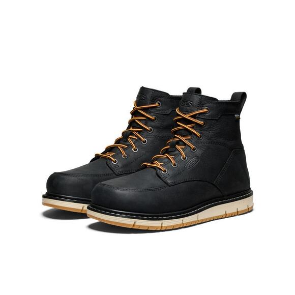 KEEN Men’s San Jose 6” Black Gum Waterproof Work Boots Aluminum Toe 8D NEW - Picture 1 of 16